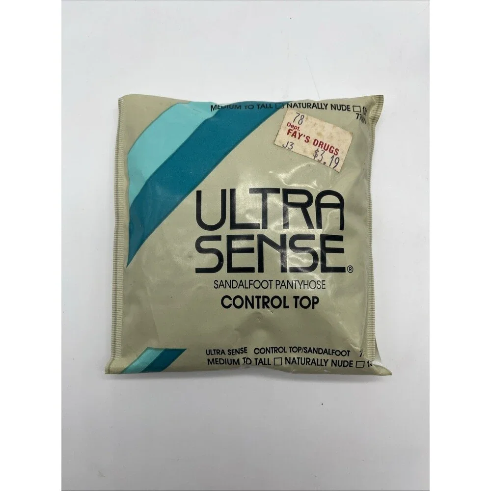 Vintage No Nonsense Ultra Sense Sandalfoot Control Top Pantyhose, Med To Tall, 3